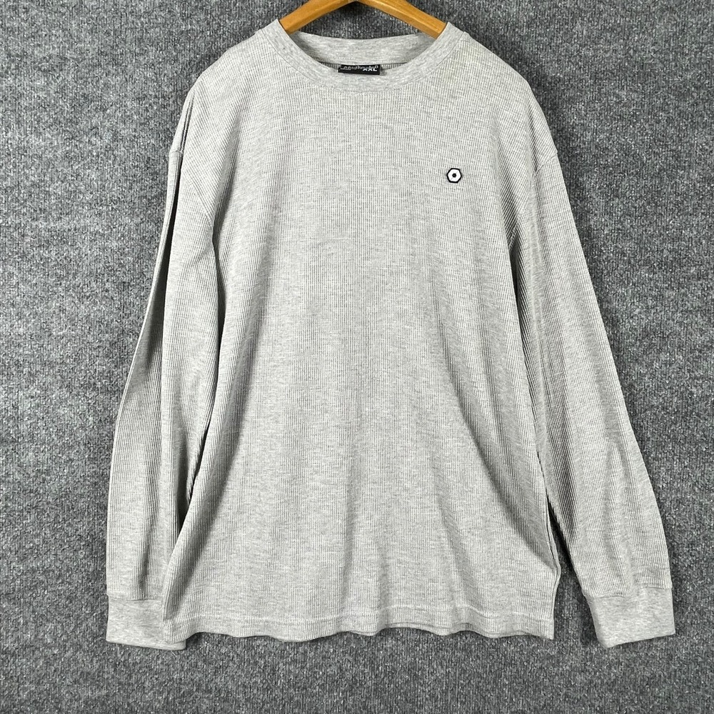 Southpole Shirt Mens XXL Sim Grey Waffle Knit Thermal Long Sleeve Streetwear Y2K